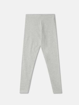 R&B - Grey Solid Fitted Girls Leggings