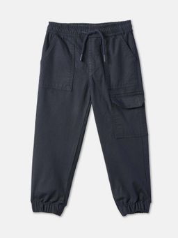 R&B - Navy Cargo Pocket Solid Regular Boys Joggers