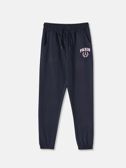 R&B - Navy Blue Mid Rise Girls Joggers