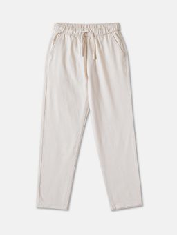 R&B - White Solid Regular Boys Trousers