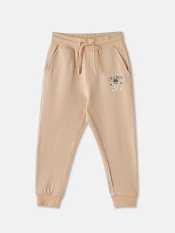 R&B - Beige Solid Regular Boys Joggers