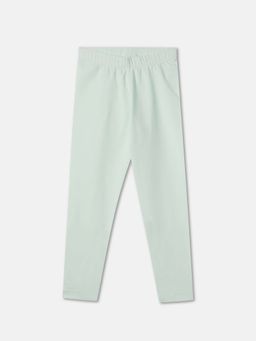 R&B - Sea Green Solid Fitted Girls Leggings