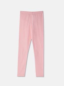 R&B - Pink Solid Fitted Girls Leggings