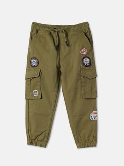 R&B - Green Applique Cargo Pocket Boys Joggers