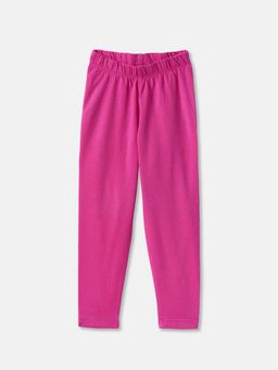R&B - Pink Solid Fitted Girls Leggings