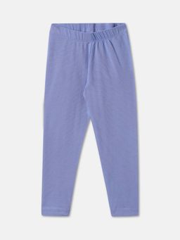 R&B - Purple Solid Fitted Girls Leggings
