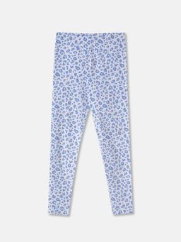 R&B - Blue Animal Print Fitted Girls Leggings