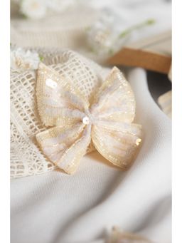 Choko - Kids Sequined Bow Hair Clip-Cream