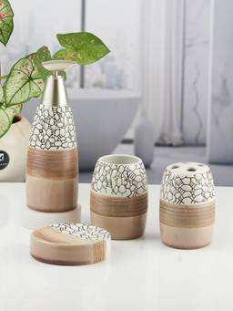 Kookee - Multi-Color Ceramic 4 Piece Bathroom Accessory Set