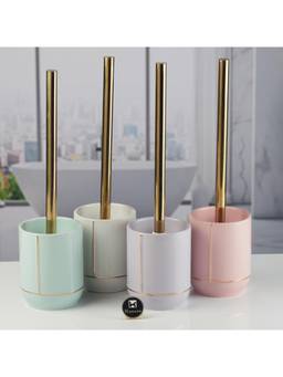 Kookee - Multi-Color Ceramic Toilet Brush with Holders (Pack of 4)