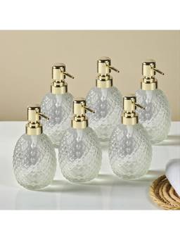 Kookee - Transparent Glass Soap Dispensers (Pack of 6)
