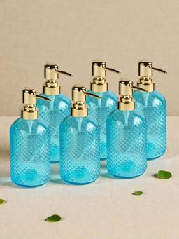 Kookee - Blue Glass Soap Dispensers (Pack of 6)