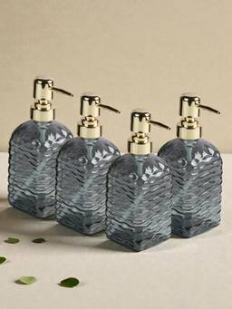 Kookee - Grey Glass Soap Dispensers (Pack of 4)
