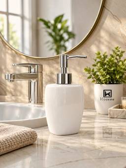 Kookee - White Ceramic Liquid Soap Dispenser