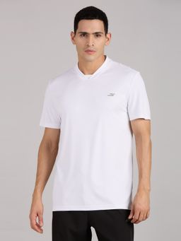 SKECHERS - White Men Cricket V-Mesh Polo White T-Shirt