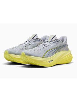 Puma - Men Grey MagMax NITRO 2 Vibrant Silver-Lux Lime Running Shoes
