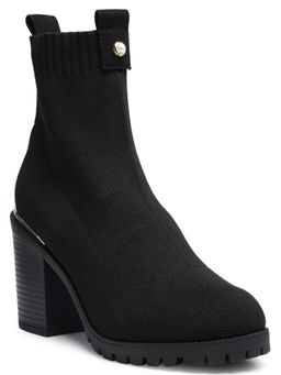 London Rag - Women Black Knitted Casual Boots