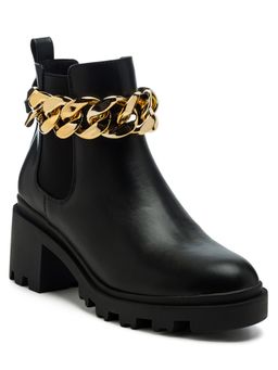 London Rag - Women Black Chained Chelsea Boots