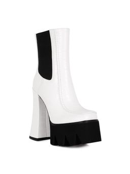 London Rag - Women White Chelsea Boots