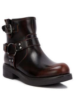 London Rag - Women Brown Allux Pin Buckle Boots