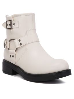London Rag - Women Cream Allux Pin Buckle Boots