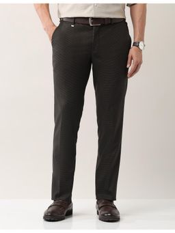AD By Arvind - Brown Slim Fit Smart Flex Formal Trouser