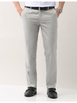 AD By Arvind - Slim Fit Smart Flex Grey Formal Trouser