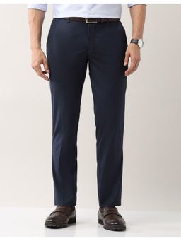 AD By Arvind - Slim Fit Smart Flex Navy Formal Trouser