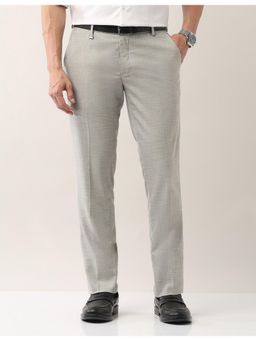 AD By Arvind - Slim Fit Grey Smart Flex Formal Trouser