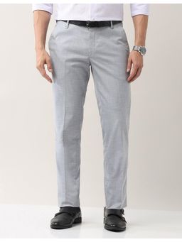 AD By Arvind - Slim Fit Smart Flex Grey Formal Trouser