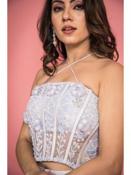 SUBTLE - Pearl Floral Corset Top