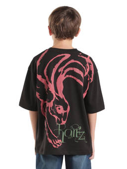 RARE ONES - Boys Black Graphic Printed T-shirt