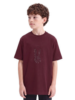 RARE ONES - Boys Maroon Rabbit Logo Printed T-shirt