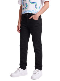 RARE ONES - Boys Black Solid Regular Fit Classic Wash Denim Jeans