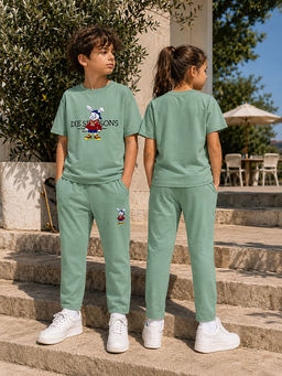 URBANBOYS CLUB - Unisex Green Graphic Printed Co-Ord Set