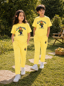 URBANBOYS CLUB - Unisex Yellow Graphic Printed Co-Ord Set