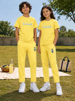 URBANBOYS CLUB - Unisex Yellow Graphic Printed Co-Ord Set