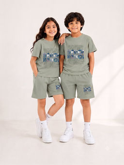 URBANBOYS CLUB - Unisex Chill Grey Graphic Printed Co-Ord Set
