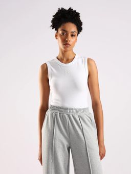 Calvin Klein - White Slim Fit Cotton Round Neck Tank Top