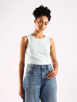 Calvin Klein - Green Slim Fit Cotton Round Neck Tank Top