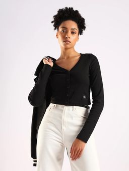 Calvin Klein - Slim Fit Cotton V-Neck Crop Top