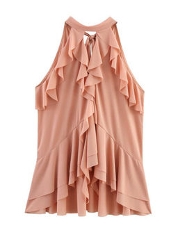 MISS MOSA BY AKANKSHA - Pink Hena Ruffled Summer Top