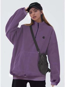 Outzidr - Purple Collar Sweat Shirt