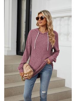 Outzidr - Purple Full Sleeves Solid Hoodie