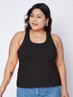 BRINNS - Black Plus Size Racer Back Tank Top