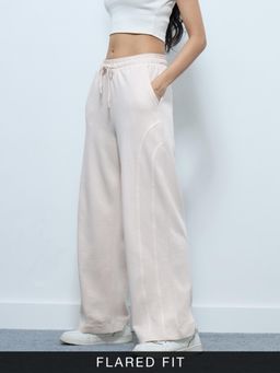 The Souled Store - Solid Beige Women Flared Pant