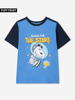 The Souled Store - Official Peanuts: The Stars Boys Blue T-Shirt