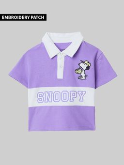 The Souled Store - Official Peanuts: Sporty Girls Purple Polo T-shirt