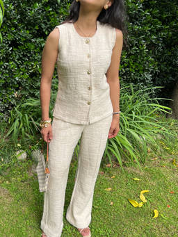 Obleka - Ivory Textured Soft Cotton Co-Ord Set