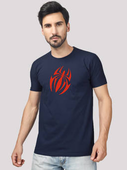 Greylongg - Navy Blue Round Neck Comfortable Men's T-Shirt